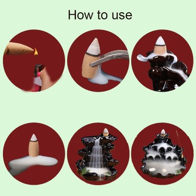 OM Dropping Smoke Backflow  with 20 Piece Incense Cones