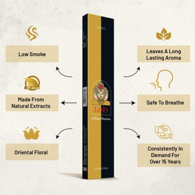 Janak Lords Flora Agarbatti – 11 Inch Long Premium FLORA Incense | Natural Floral Fragrance | Slow Burning for Pooja, Meditation