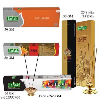 Janak Fresh Agarbatti best combo Pack of 5 | Long Lasting Dhoop Sticks for Pooja & Home
