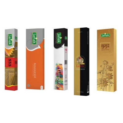 Janak Fresh Agarbatti best combo Pack of 5 | Long Lasting Dhoop Sticks for Pooja & Home