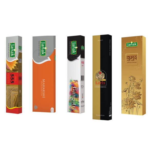 Janak Fresh Agarbatti best combo Pack of 5 | Long Lasting Dhoop Sticks for Pooja & Home