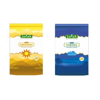 JANAK Varsha & Grishma Incense Sticks – 200g Each – Combo Pack of 2 – Premium Natural Agarbatti