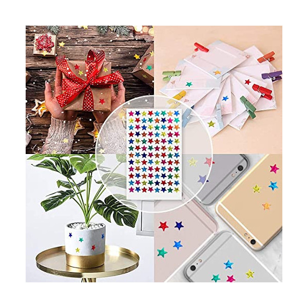 100+ Shiny Star Stickers for Kids – Multicolor Glitter Reward Stickers – Craft & School Use