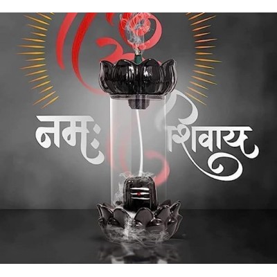 Eshoppiest Janak Ceramic SHIVLING BACKFLOW with 20 Piece Incense Cones