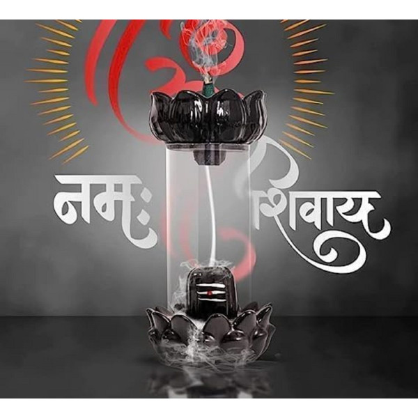 Eshoppiest Janak Ceramic SHIVLING BACKFLOW with 20 Piece Incense Cones