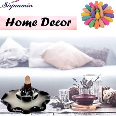 Eshoppiest Janak Ceramic SHIVLING BACKFLOW with 20 Piece Incense Cones