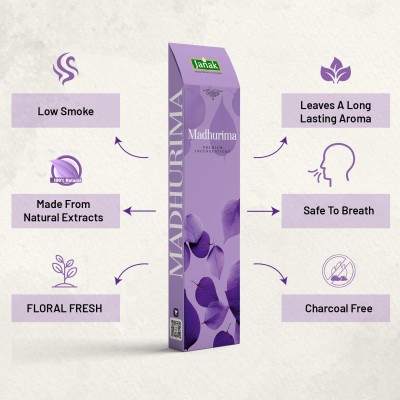 janak Petals Madhurima Incense Sticks – Sweet Floral Fragrance, Long-Lasting Masala Agarbatti for Pooja & Home Use