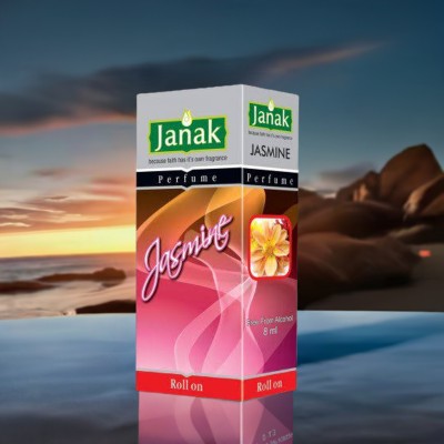 Janak Perfume Jasmin Roll-On Attar – 8ml | Long-Lasting Natural Fragrance | Alcohol-Free