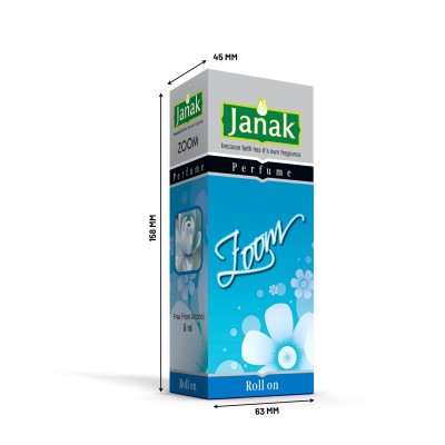 Janak Perfume Zoom Roll-On Attar – 8ml | Strong Long-Lasting Fragrance | Alcohol-Free Ittar for Men