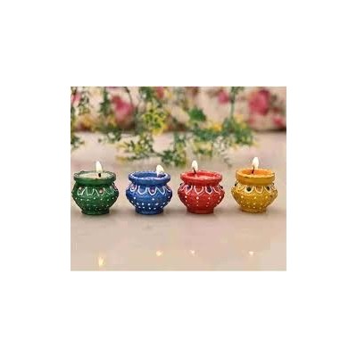 Traditional Mitti Diya - Pack of 12 Clay Oil Lamps for Diwali, Pooja & Festive Decoration