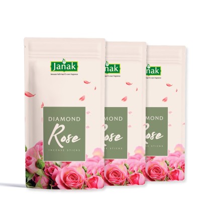 "Janak Diamond Rose – Premium Rose Agarbatti for Divine Fragrance"