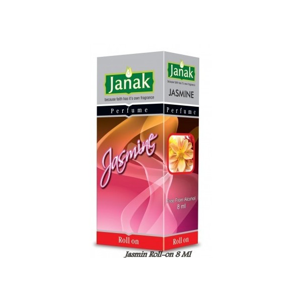 janak Jasmine Roll-On Attar  Alcohol-Free Pocket Perfume Fresh & Soothing Floral Scent – 8ml