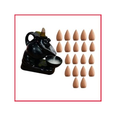 Janak Tea Kettle Smoke Fountain at Home Backflow Decorative Showpiece  with 20 Piece Incense Cones