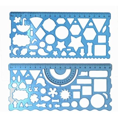 Plastic Creative Designer Ruler Set – Set of 4 (Multicolor)