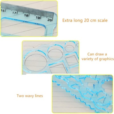 Plastic Creative Designer Ruler Set – Set of 4 (Multicolor)