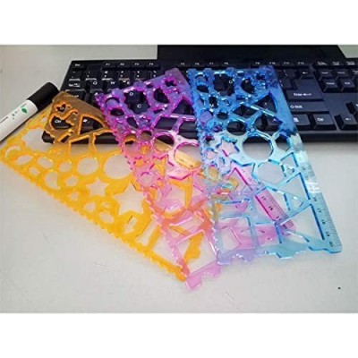 Plastic Creative Designer Ruler Set – Set of 4 (Multicolor)