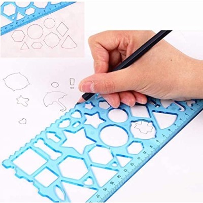 Plastic Creative Designer Ruler Set – Set of 4 (Multicolor)