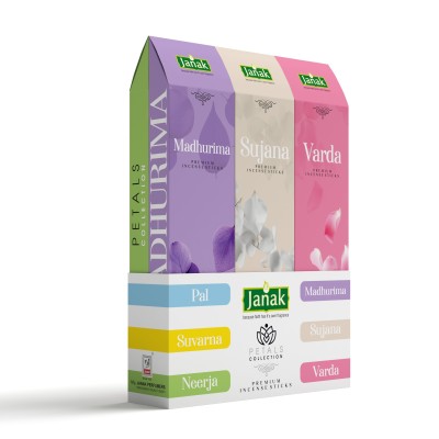 Janak Petals Collection Agarbatti,Combo Pack of 6 Incense  Sticks 600g.