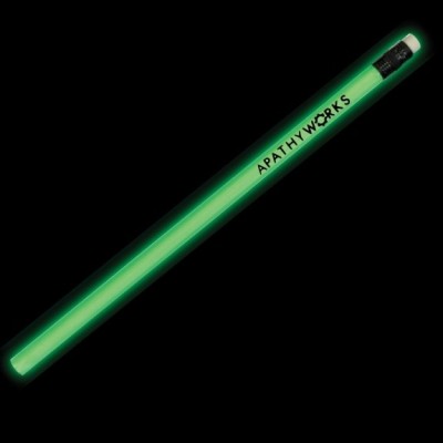 NIGHT GLOW PENCIL 2.0MM WITH LID, FREE SHARPENER & FREE ERASER | GLOW IN DARK FLUORESCENT PENCIL PACK 10