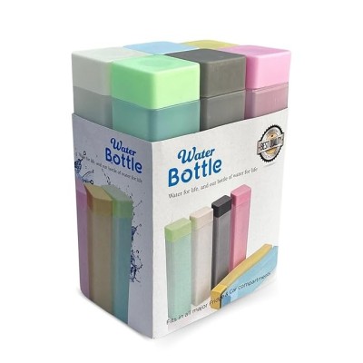 Square Water Bottle Set, Food Grade PP, Leak-Proof, Freezer Safe, 1L, Pack of 6, Assorted Colours
