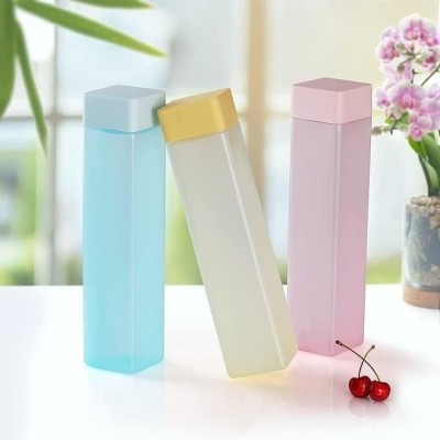 Square Water Bottle Set, Food Grade PP, Leak-Proof, Freezer Safe, 1L, Pack of 6, Assorted Colours