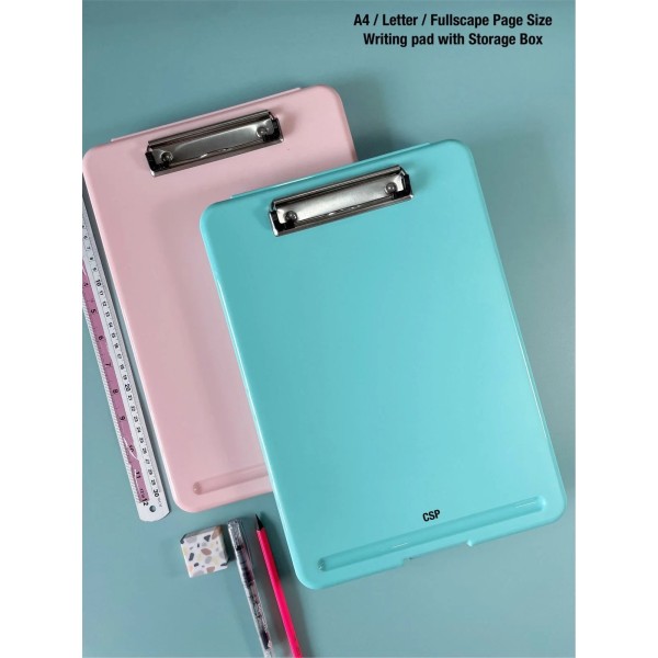 A4 Writing Clipboard with Storage Box & Pen Holder | Assorted Color Pack 1
