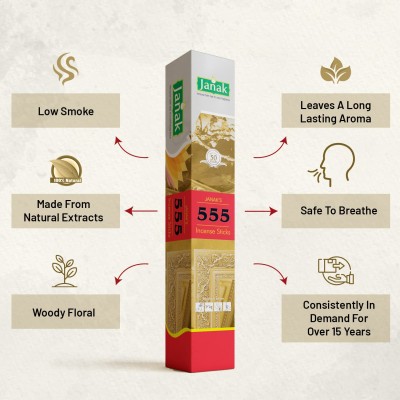 555 by Janak – Herbal Masala Agarbatti | 50g | For Puja & Meditation